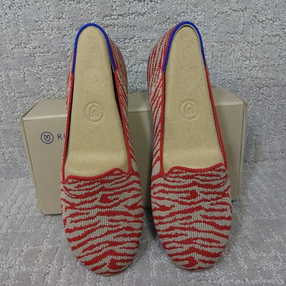 Rothys The Flat Big Kid's Size 4 US Red Zebra Round Toe Slip on Shoes - Picture 1 of 10
